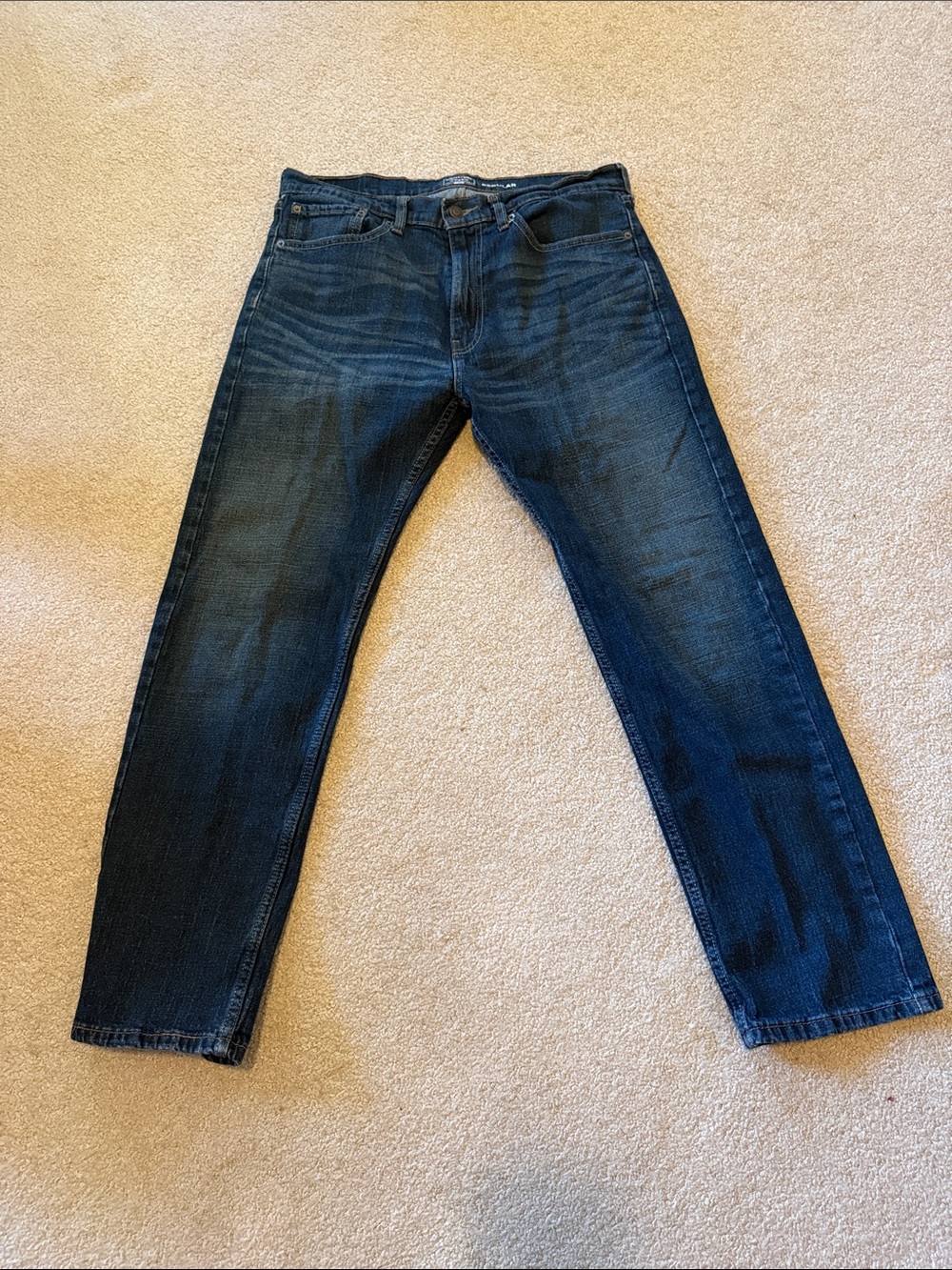 Men's Dark Blue Straight Fit Jeans 36 x 32